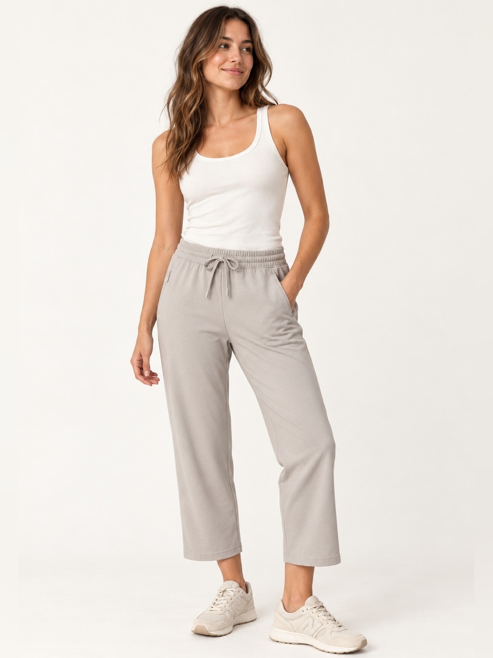 #933 Athleta Seasoft Mid Rise Straight Crop Pants Abalone Small Petite